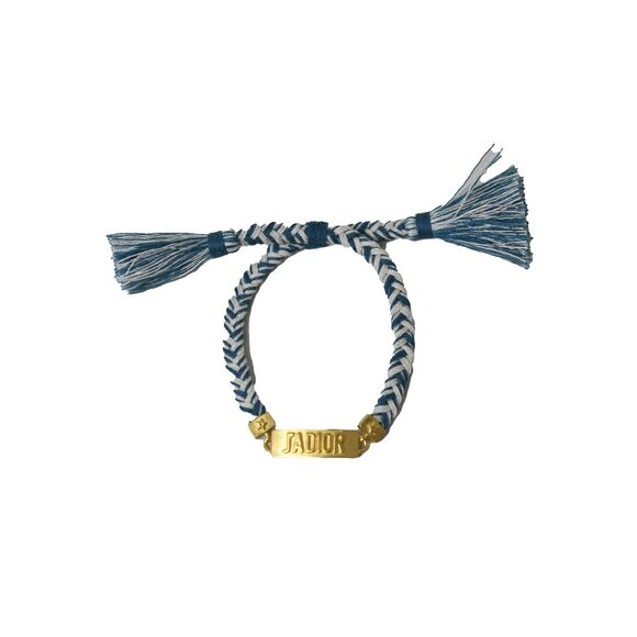 Dior Jadior Braided Bracelet Gold Blue - Picture 1 of 1